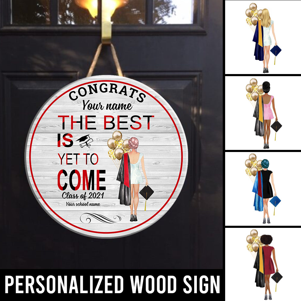 89Customized Personalized Wood Sign Congrats Senior Girl Balloon