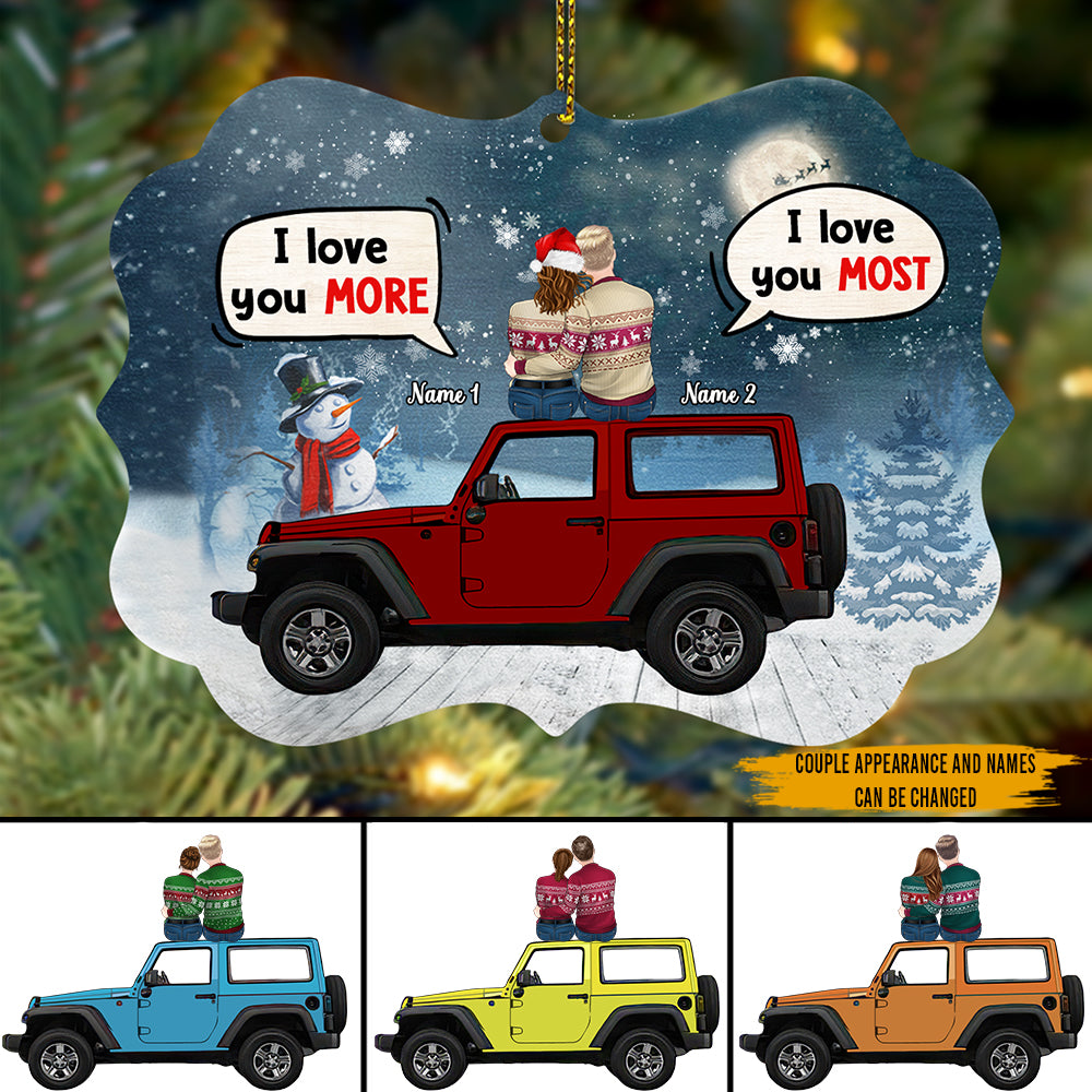 89Customized Jeep couple I love you most Customized Ornament