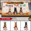 89Customized Happy Fall Y'all Horses Welcome Personalized Doormat