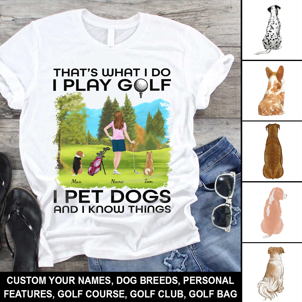 89Customized Golf woman with dog Customized Shirt