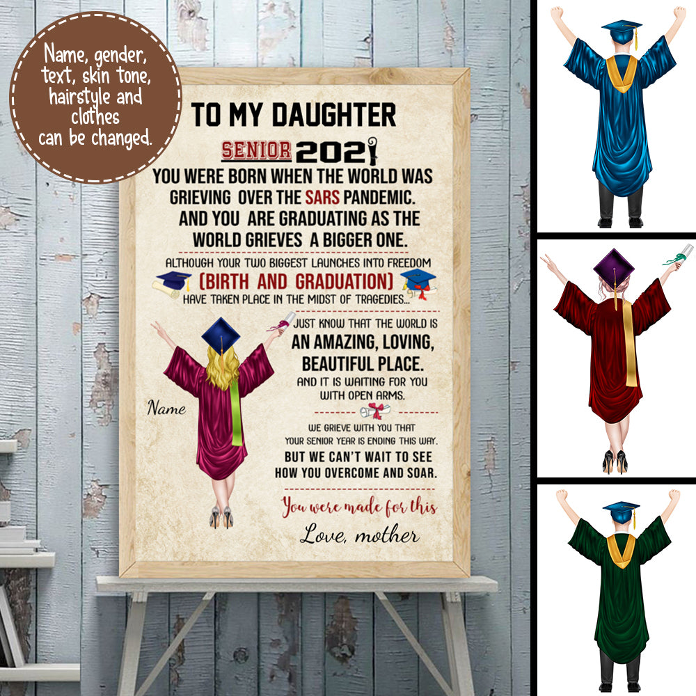 Senior 2021 Graduation personalized poster - Boy version