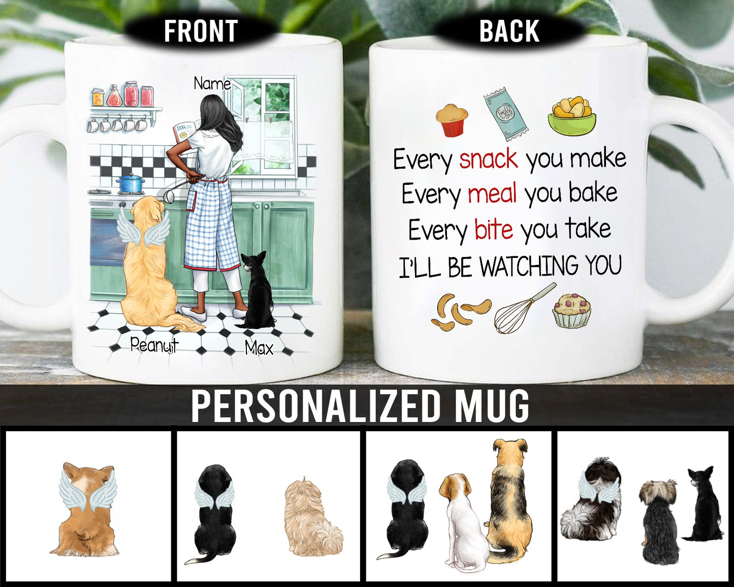 89Customized Personalized Mug Dog Mom Watching You Cooking