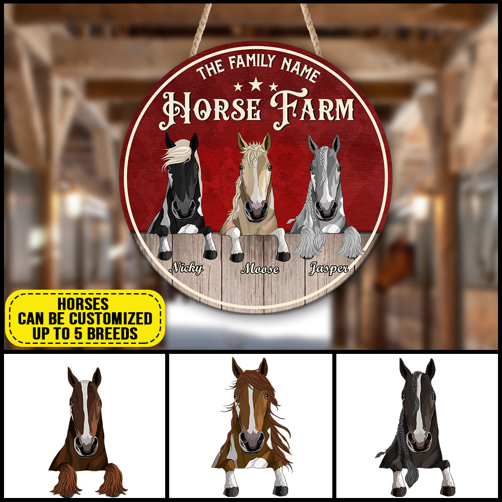 89Customized Welcome To Our Horse Stable Personalized Wood Sign