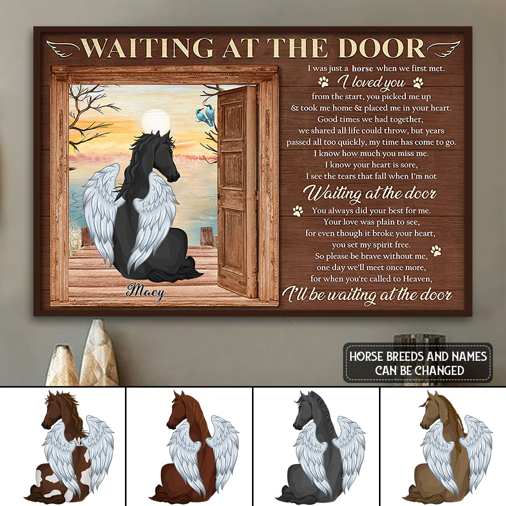 89Customized Waiting At The Door Horse Personalized Poster