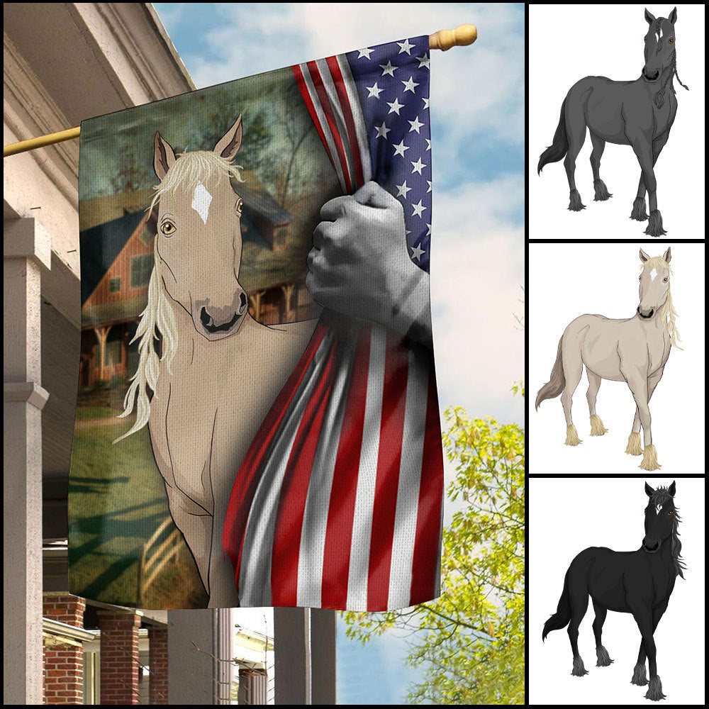 89Customized American Horse Lovers Personalized Garden Flag