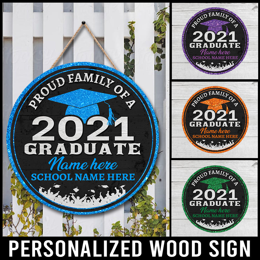 89Customized Personalized Wood Sign Proud Family Of A Graduate