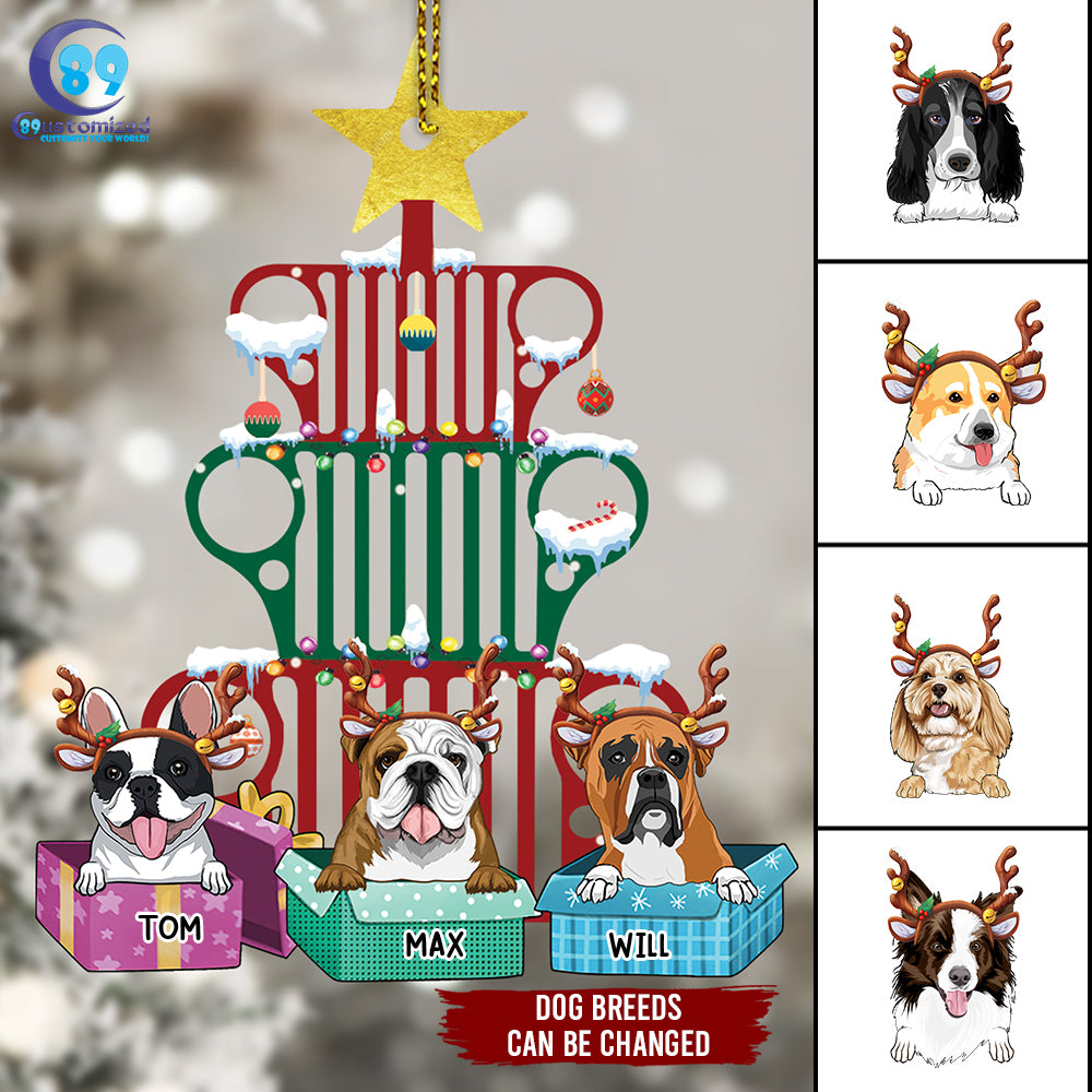 89Customized Jeep Grill Christmas Tree Customized Ornament