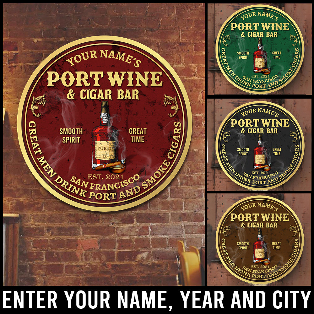 89Customized Port wine & cigar bar Customized Wood Sign