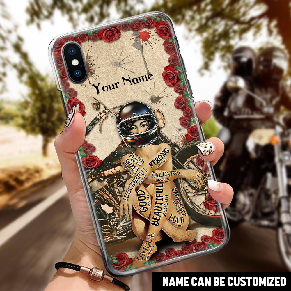 89Customized Motorcycle Girl Customized Phonecase