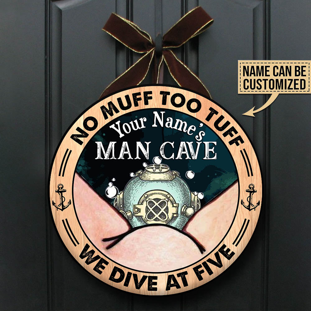 89Customized No muff too tuff personalized wood sign