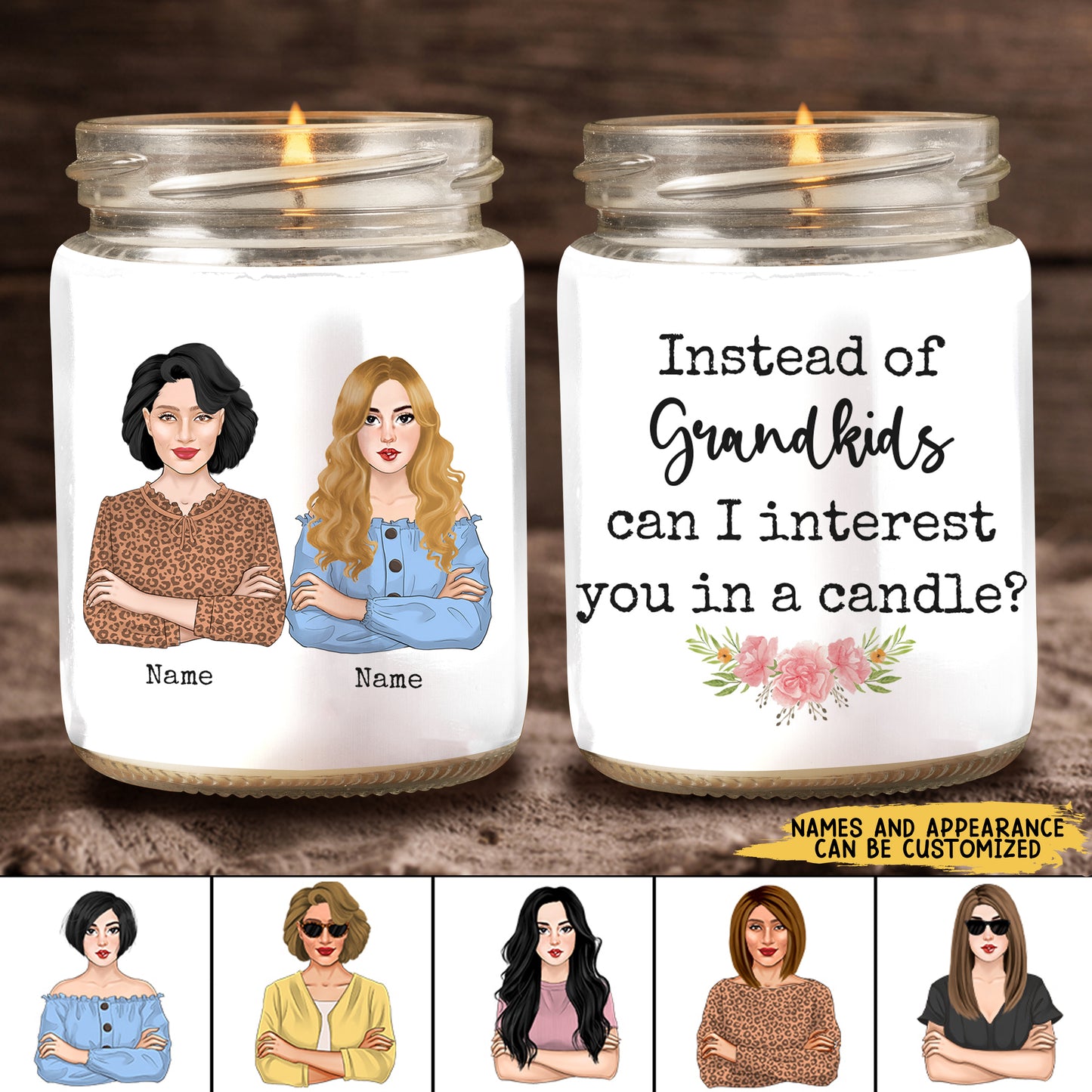 89Customized Instead Of Grandkids Can I Interested You In A Candle? Gift For Mother Personalized Candle