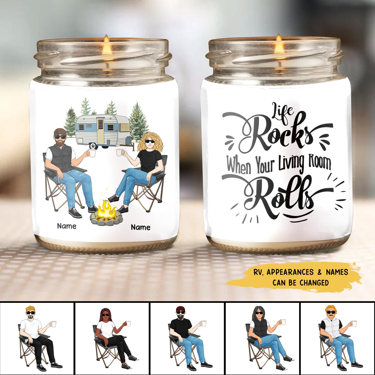 89Customized Happy Campers Camping Personalized Candle