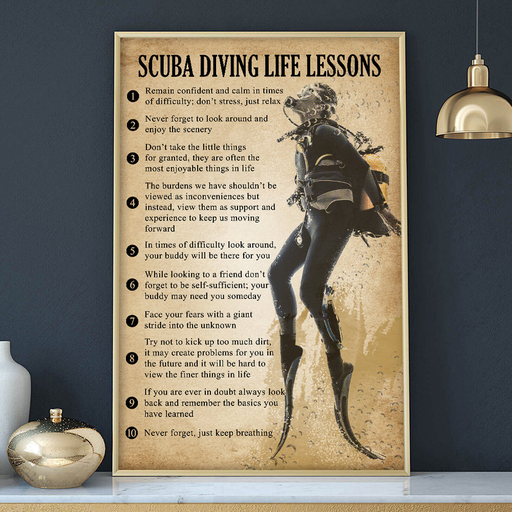 Scuba diving Life lessons poster
