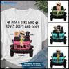 89Customized Just a girl who loves jeeps & dogs chibi jeep girl Customized Shirt