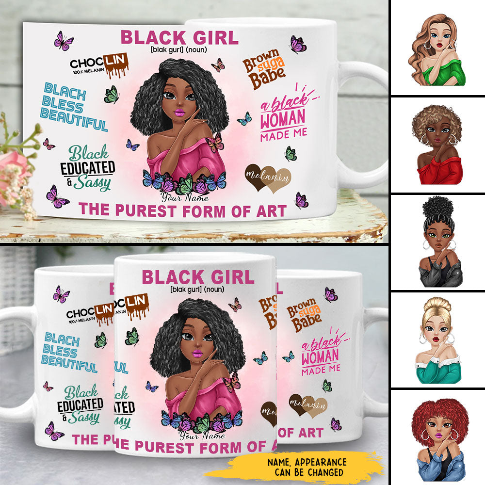 89Customized Black Girl Defined Personalized Mug