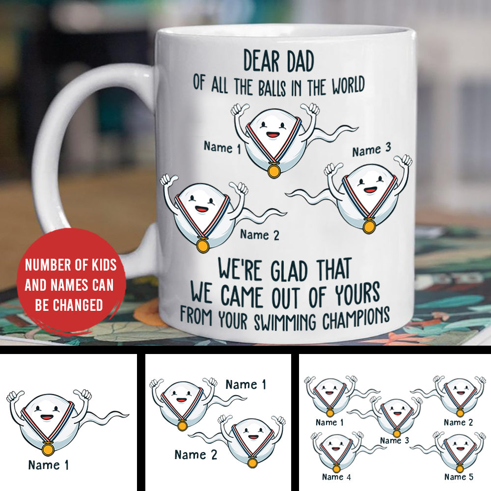 89Customized Dad's swimming champion personalized mug