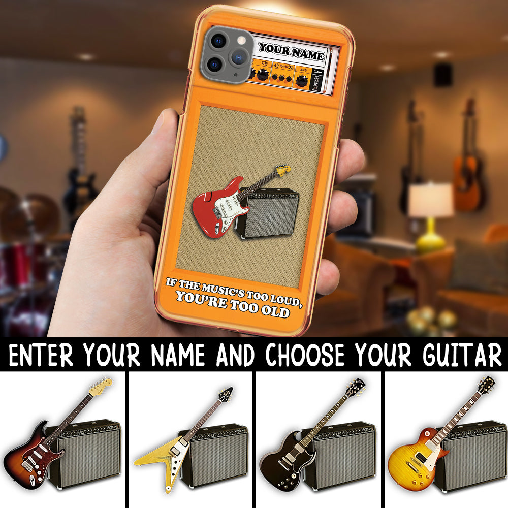 89Customized 3D orange amp guitar personalized phone case