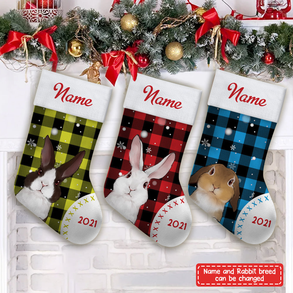 89Customized Rabbit Lovers Personalized Christmas Stocking