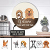 89Customized Welcome Personalized Wood Sign For Dog Lovers