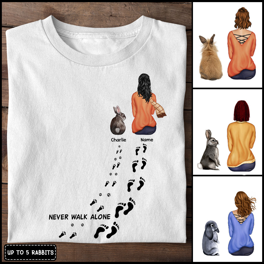 89Customized Never walk alone Rabbit Lovers Personalized Shirt