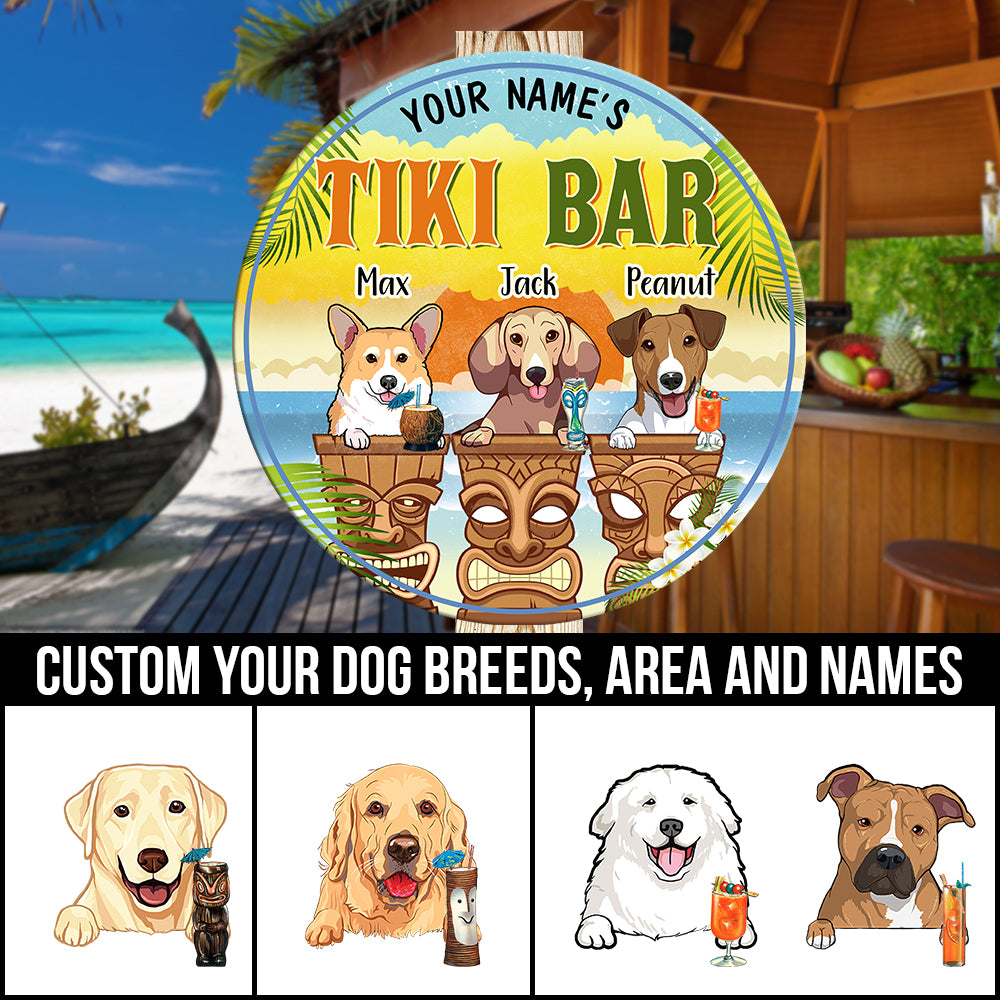89Customized Tiki bar dog 2 Customized Wood Sign