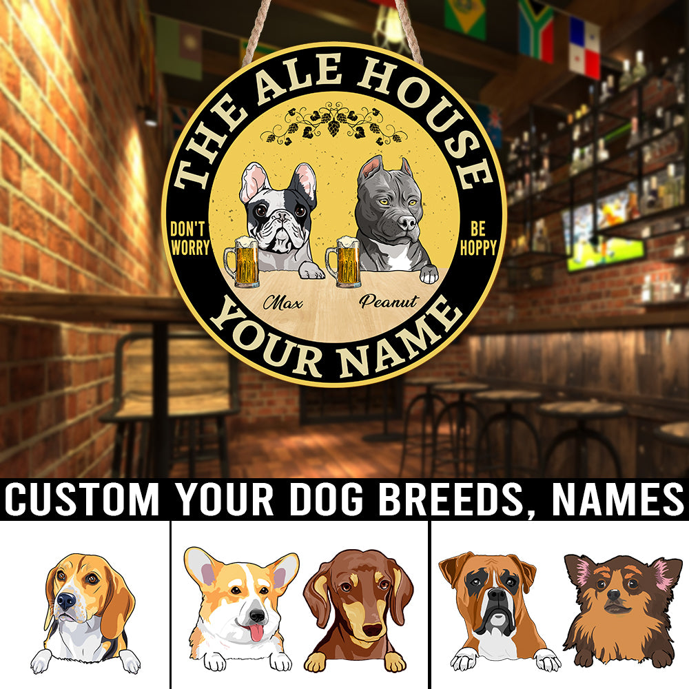 DR-T-1004211-XQ-89Customized The Ale House Dog Customized Wood Sign