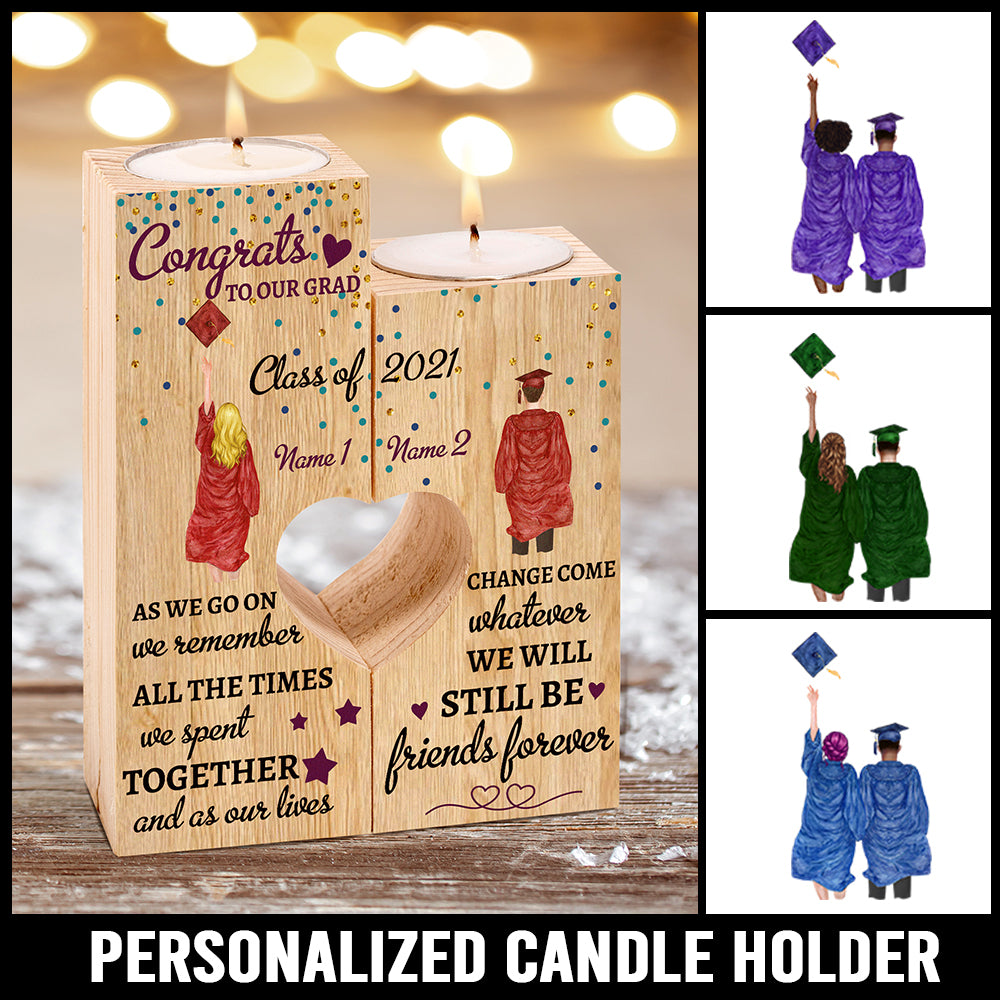 89Customized Personalized Candle Holder As We Go On Boy Girl Bestie Graduation