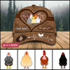 89Customized Chickens leather personalized 3D cap