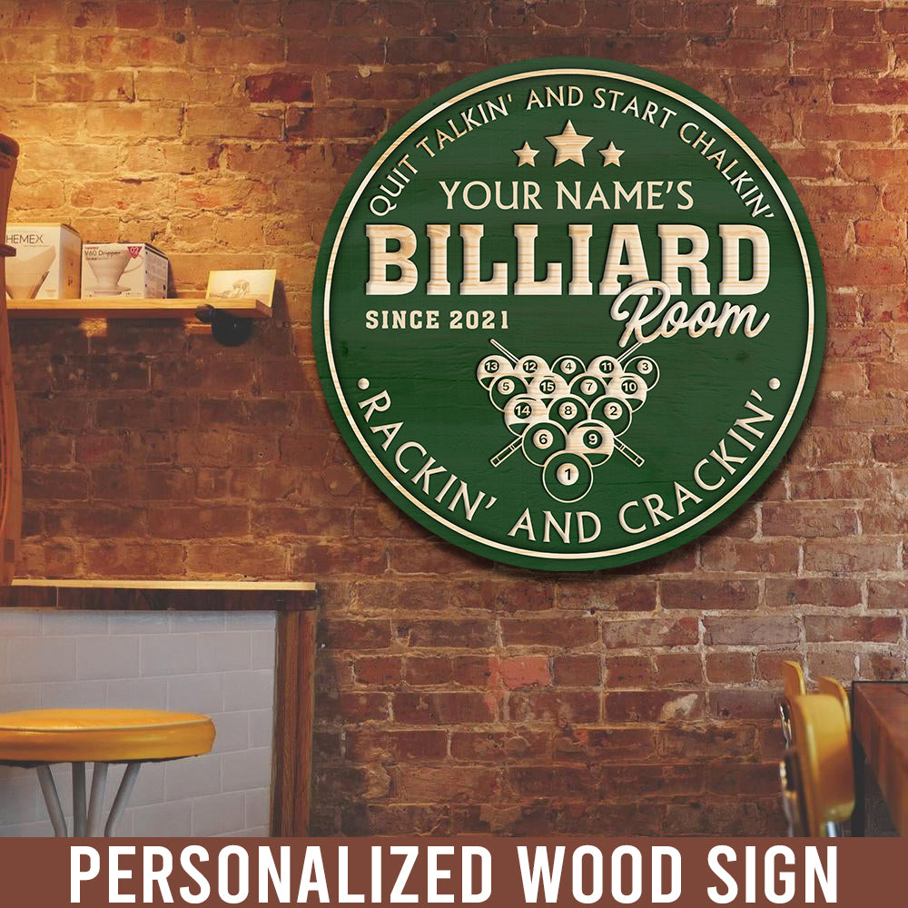 89Customized Rackin' and Crackin' Billiard room Customized Wood Sign