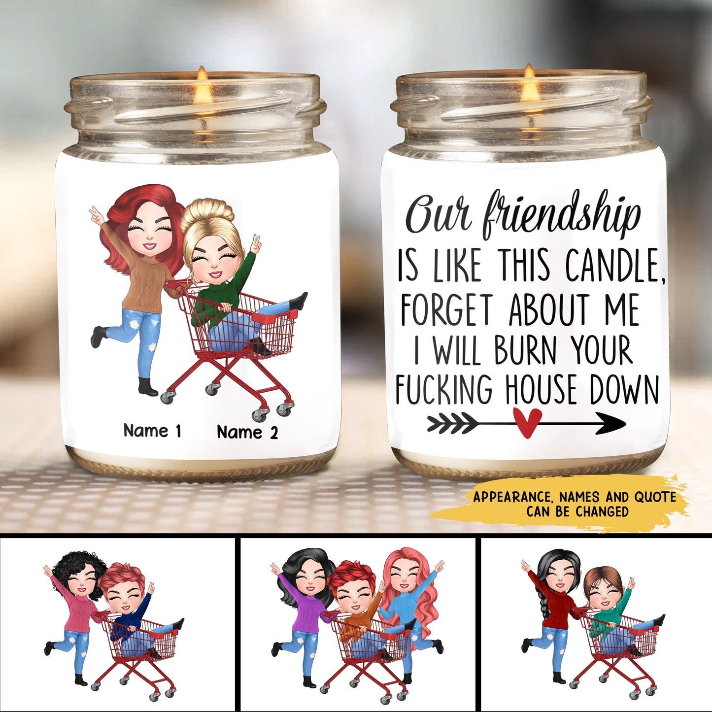 89Customized I Hate Everyone Except Us Best Friends Personalized Candle