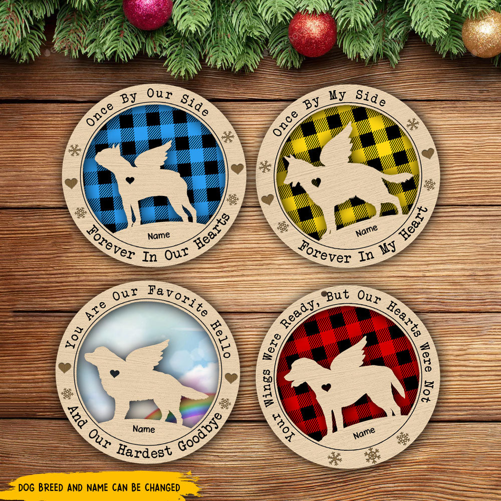89Customized Angel Dog Silhouette Personalized 2 Layered Wooden Ornament - Christmas Gift For Dog Lovers