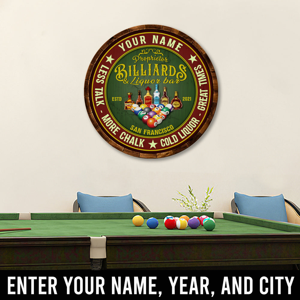 89Customized Billiard & Liquor Bar Customized Wood Sign