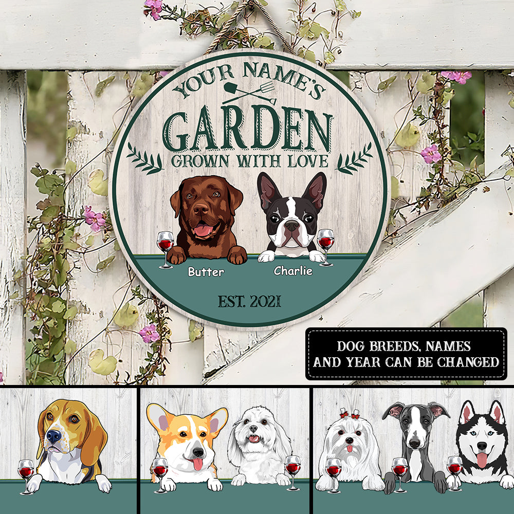 89Customized Personalized Wood Sign Gardening Grown With Love