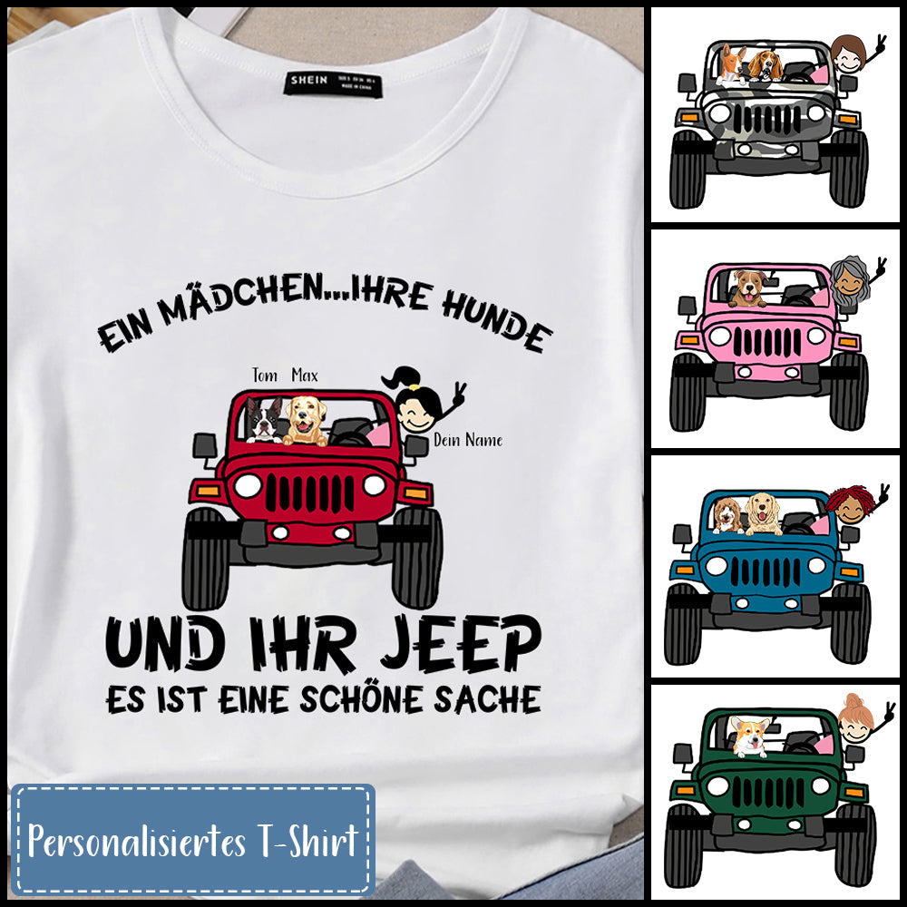 89CUSTOMIZED PERSONALIZED SHIRT JEEP GIRL DOG IT'S A BEAUTIFUL THING