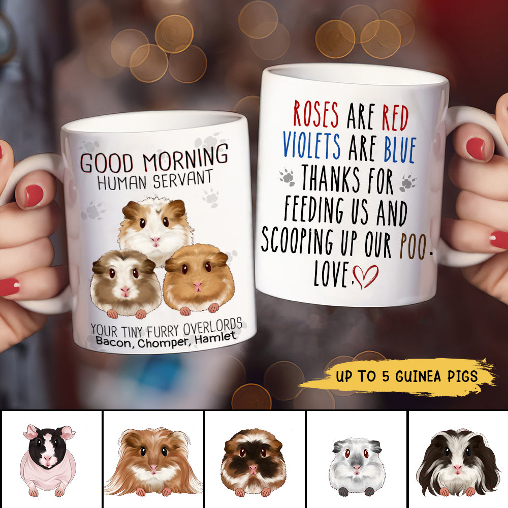 89Customized Good Morning Human Servant Tiny Overlord Guinea Pig Personalized Mug