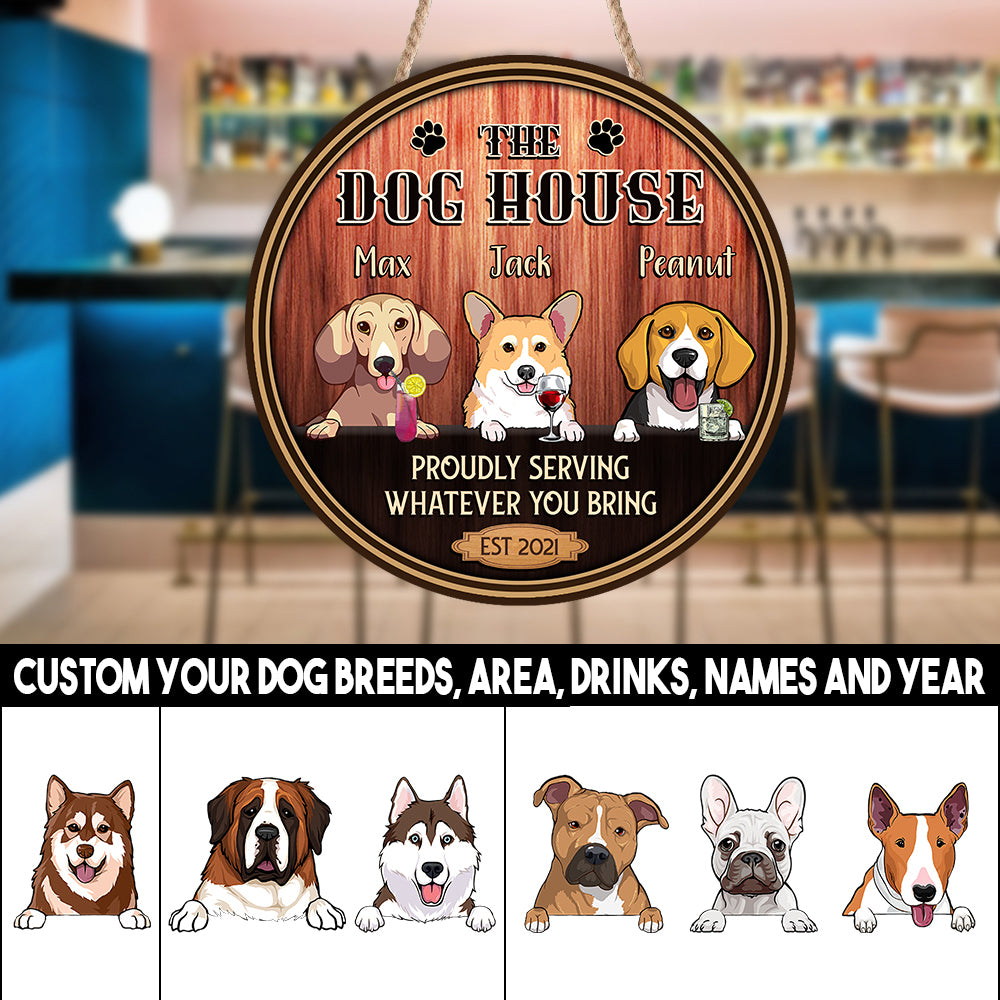 89Customized The dog house bar Customized Wood Sign