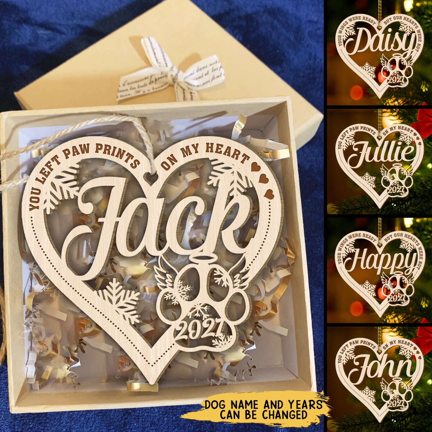 89Customized Your Wings Were Ready But Our Hearts Were Not Personalized Dog/Cat Memorial Ornament
