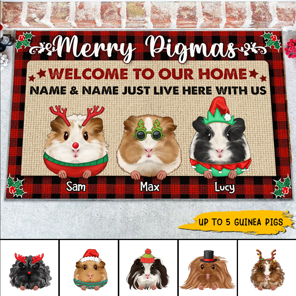 89Customized Merry Pigmas Welcome To The Tiny Overlords' House Personalized Doormat