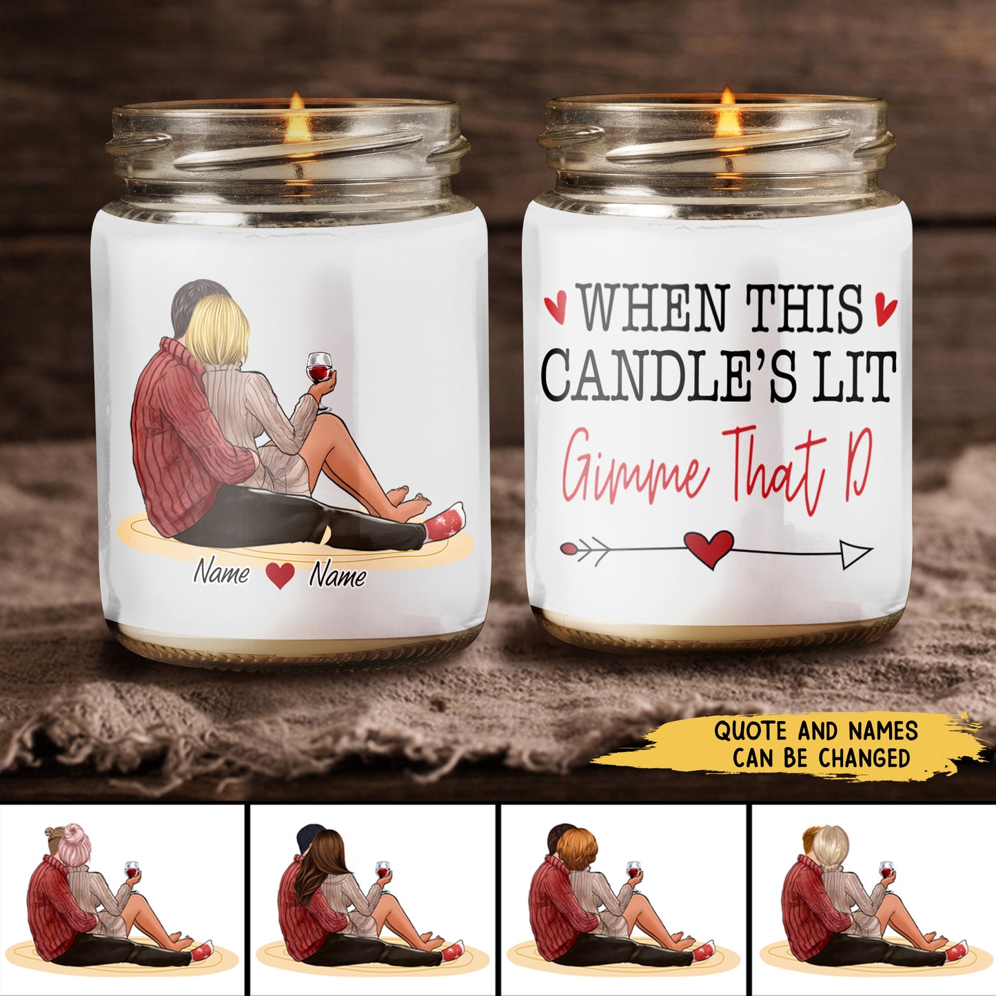 89Customized Couple Gift Personalized Candle