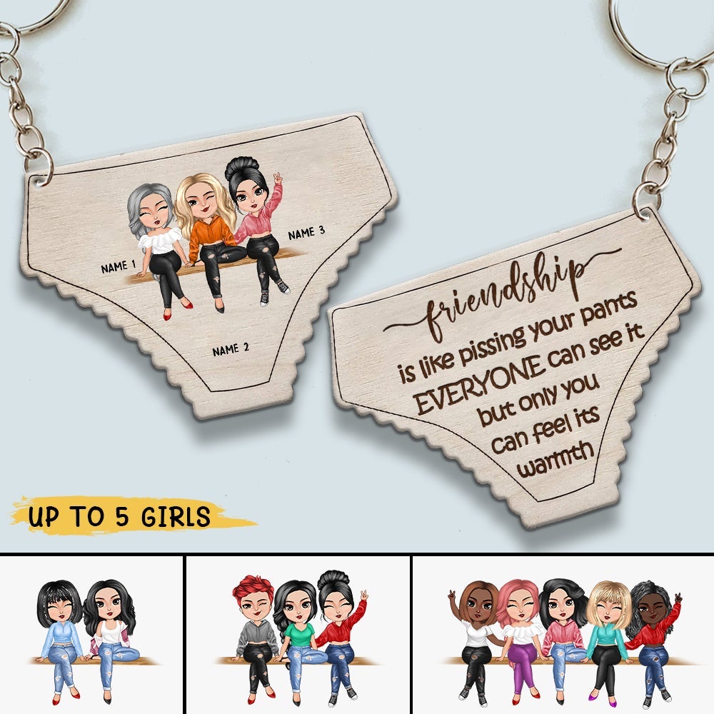 89 Customeized Friendship Is Like Pissing Your Pants Personalized Keychain