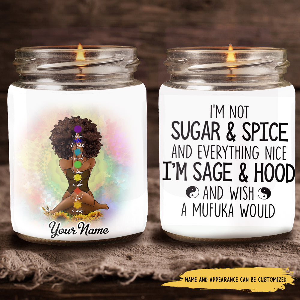 89Customized I AM - Black Magic Girl Personalized Candle