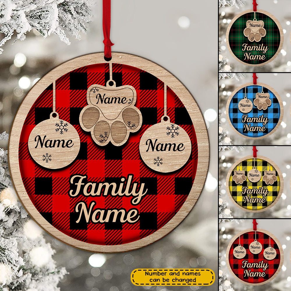 89Customized Happy Christmas Personalized Layered Wooden Ornament