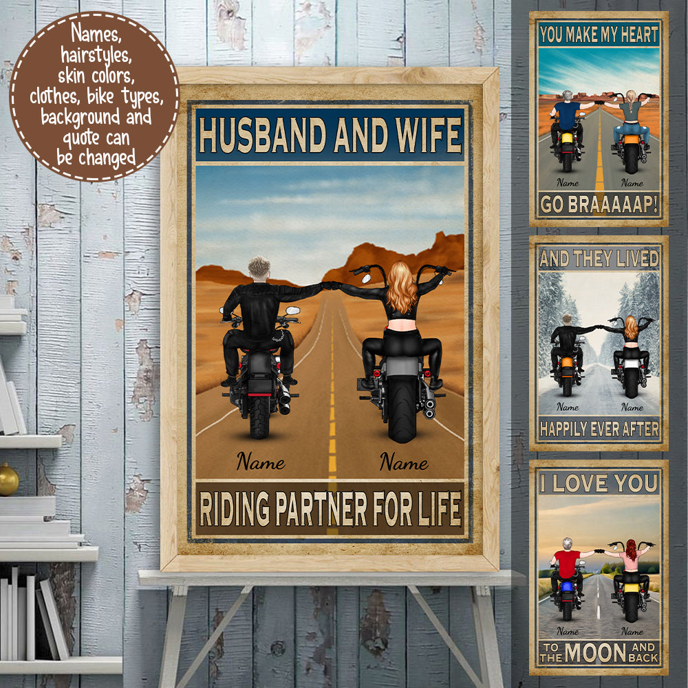 89Customized Biker Couple 2 Personalized Poster
