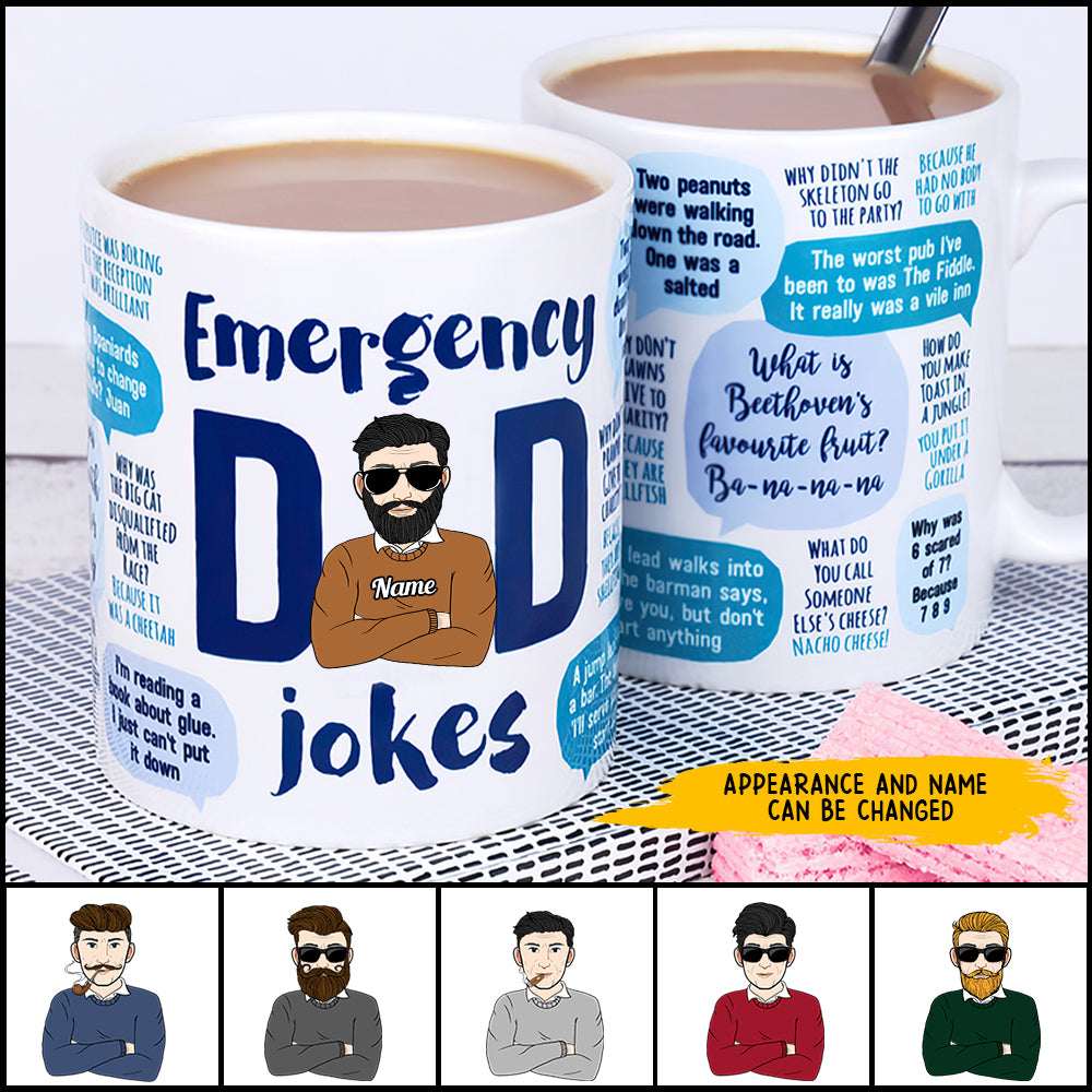 89Customized Emergency Dad Jokes Personalized Mug