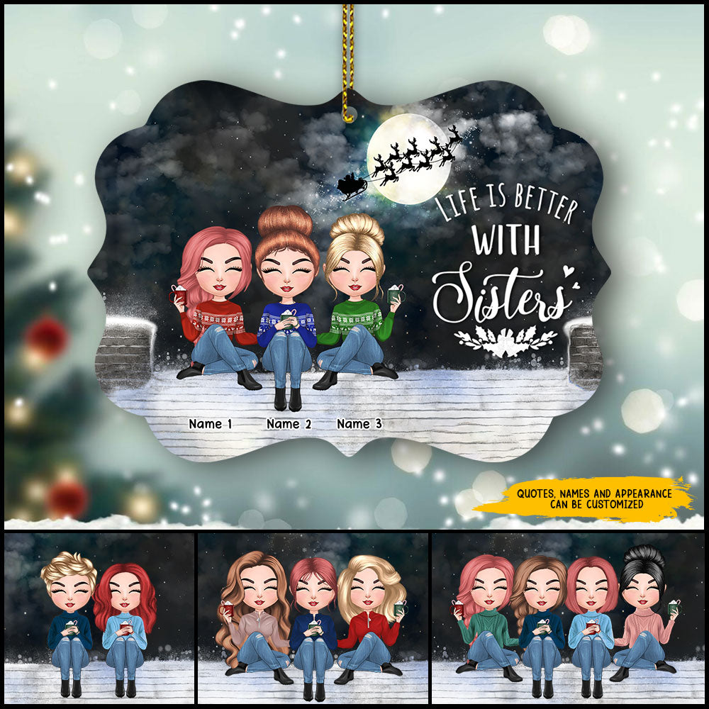 89Customized There Is No Greater Gift Than Sisters Personalized Ornament