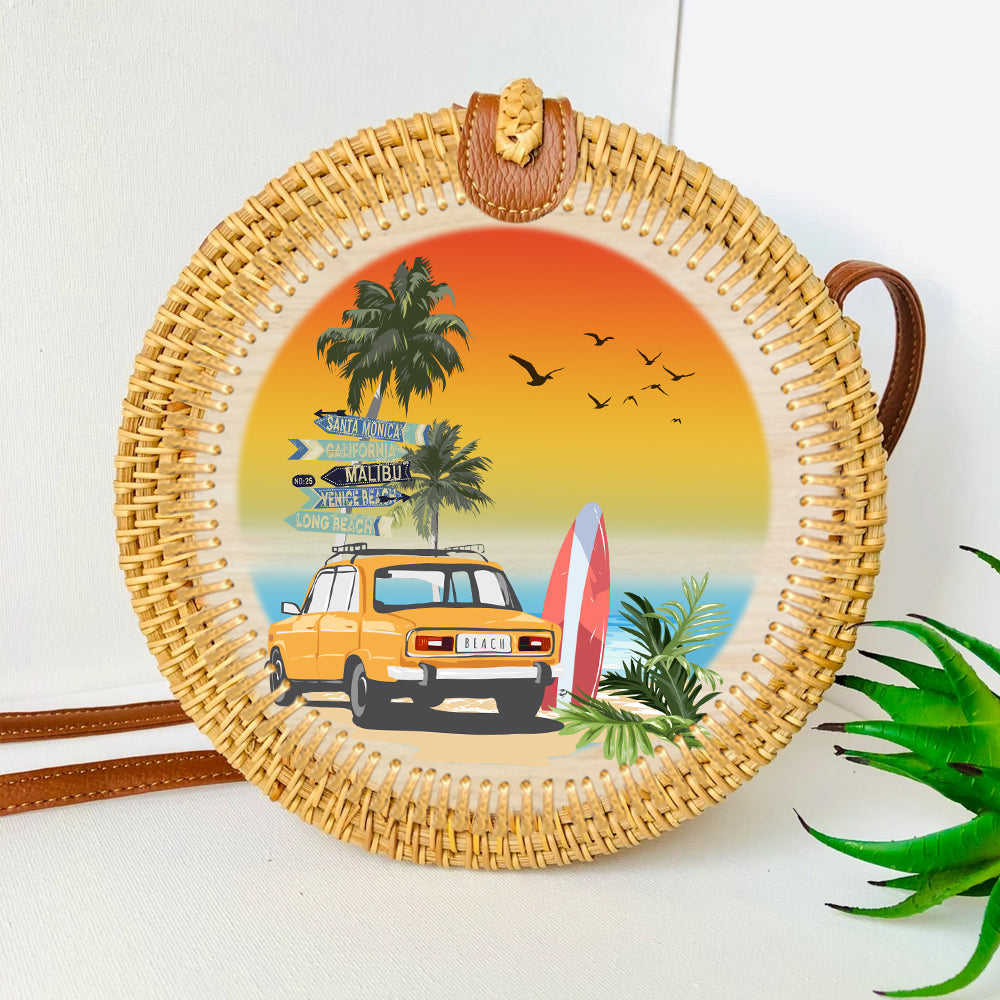 89 Customeized Summer vibe Beach personalized rattan straw bag