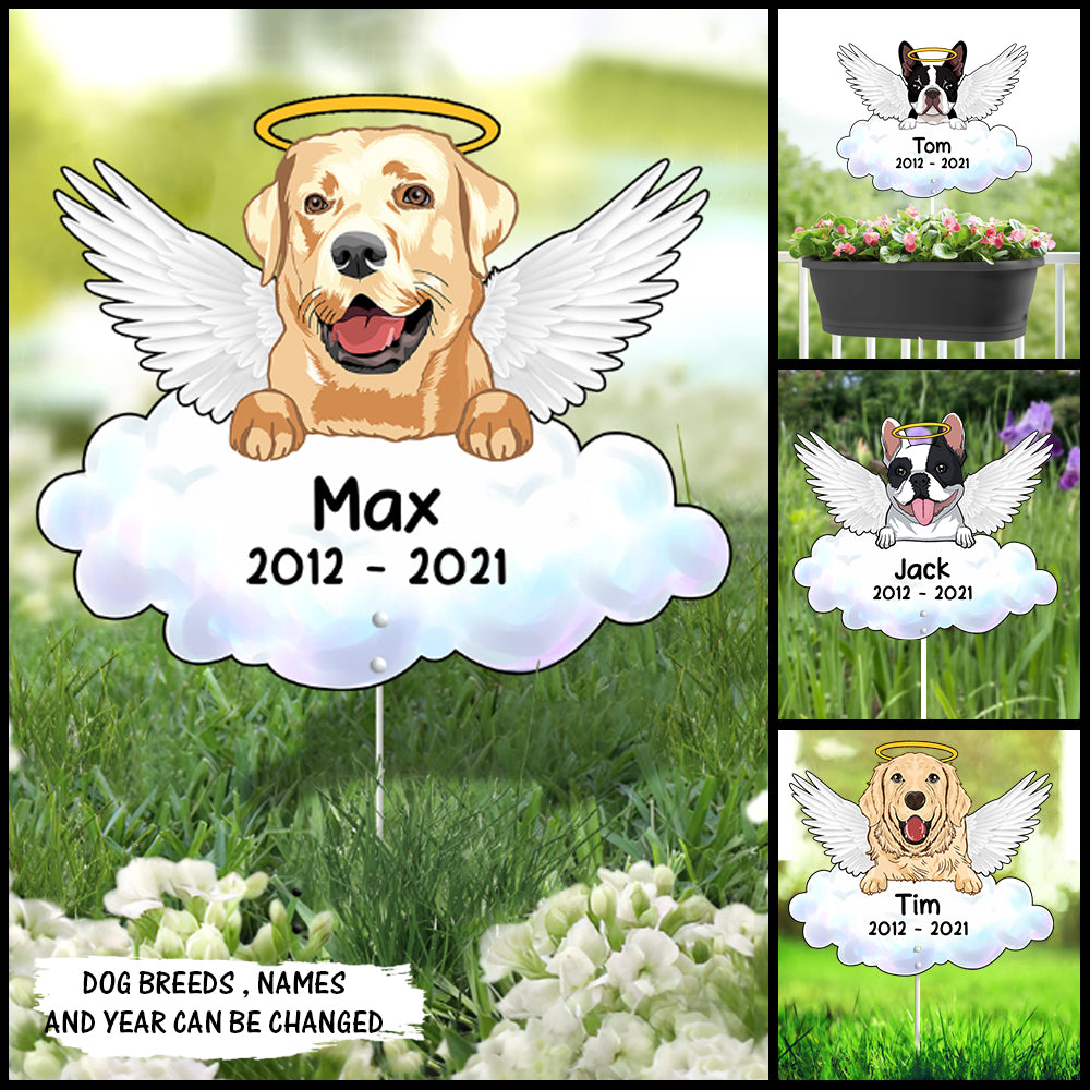 89Customized Dog Memorial Angel Dog on Cloud Metal Garden Art