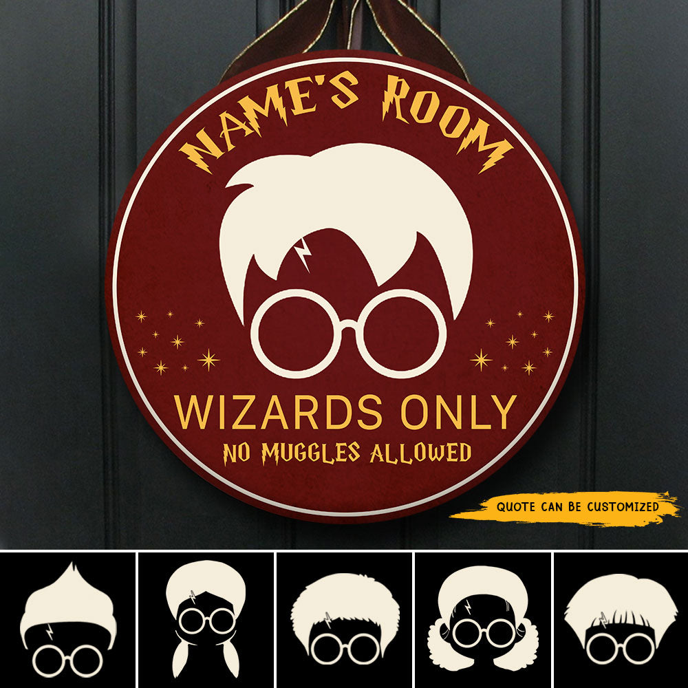 89Customized Wizard only no muggles allowed HP Personalized Wood Sign