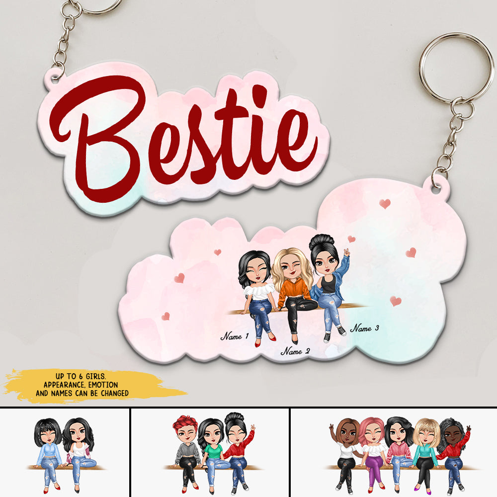 89Customized Bestie 2 Personalized Keychain