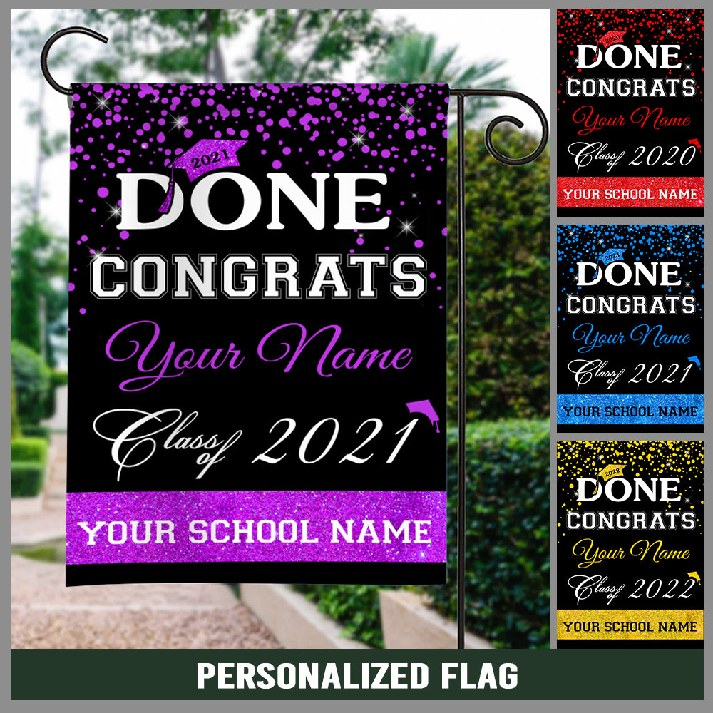 89Customized Personalized Flag Done Congrats Graduation